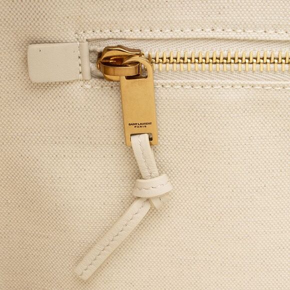 Saint Laurent Canvas Calfskin Striped Rive Gauche Large Tote - Picture 10 of 16